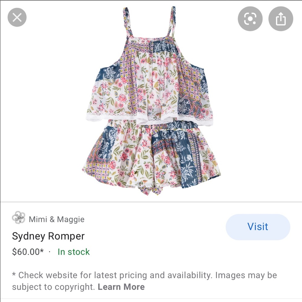 Mimi and Maggie linen floral romper